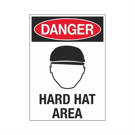 Danger Hard Hat Area 10" x 14" Sign - Graphic